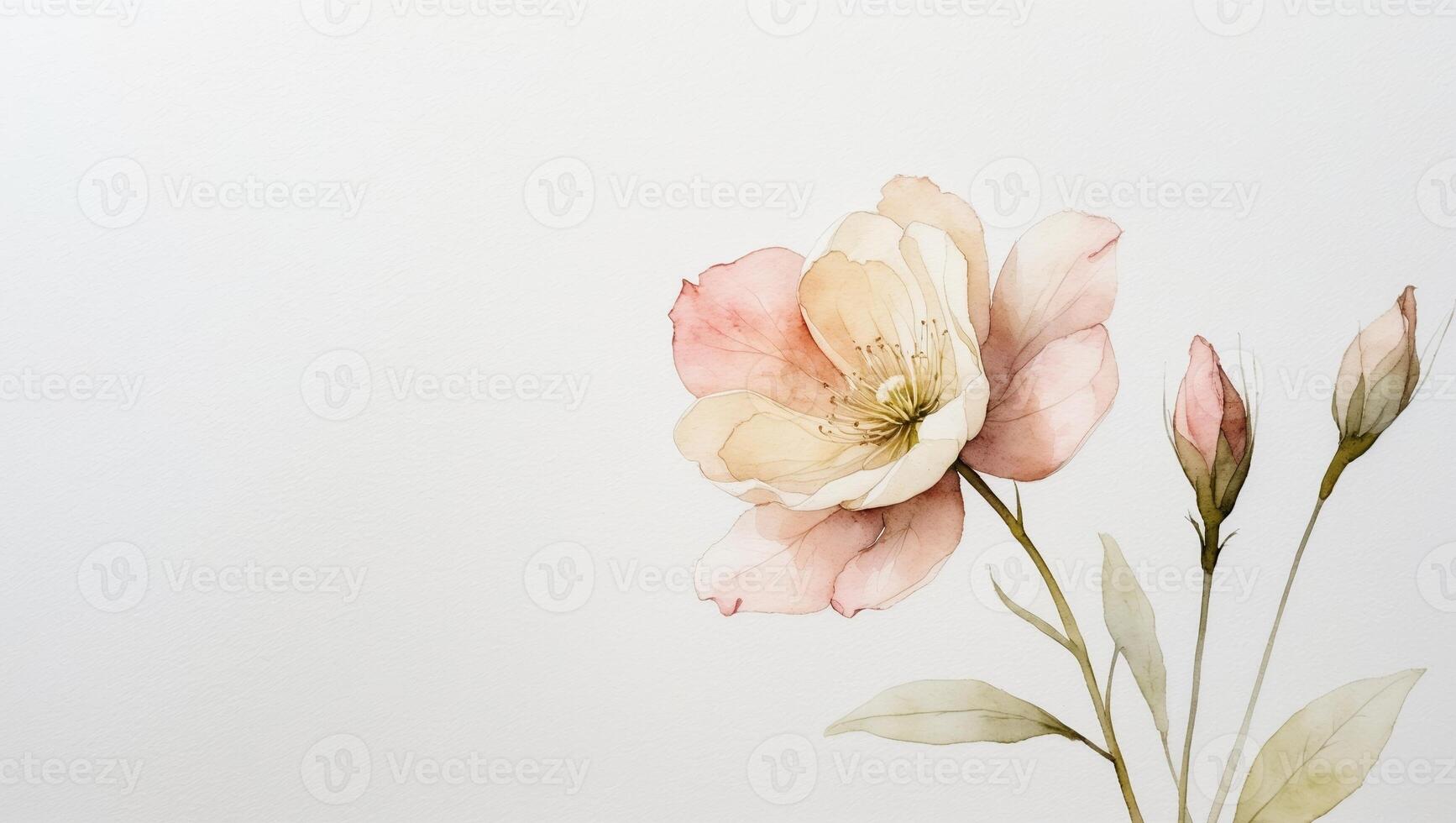 Delicate floral arrangement featuring soft peach blooms against a neutral background photo