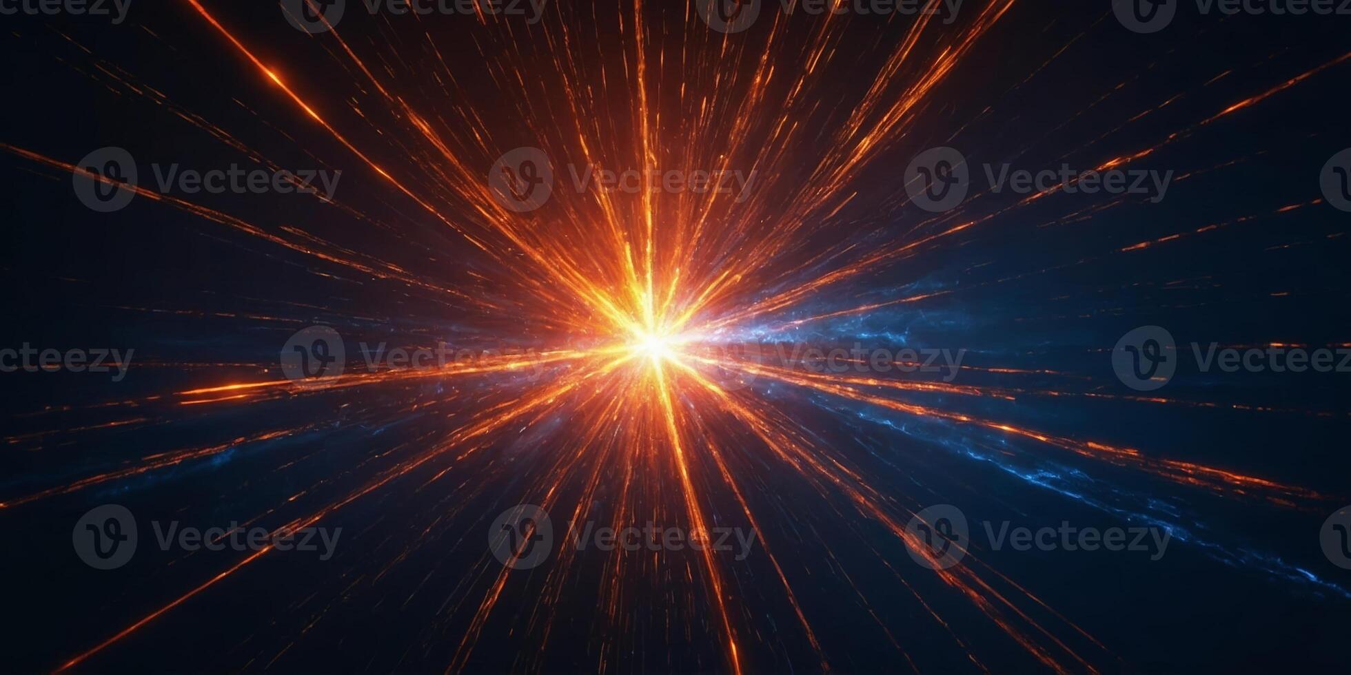 Vibrant explosion of light bursts forth, creating mesmerizing patterns in a cosmic display at the edge of the universe photo