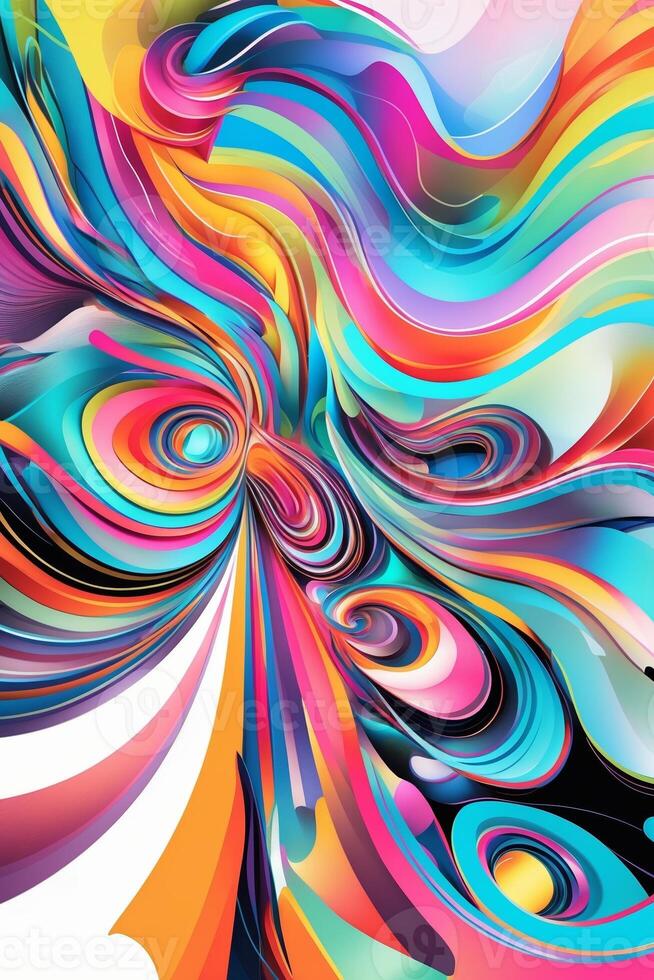 Vibrant abstract swirl showcases colorful patterns and flowing shapes in a dynamic composition of hues and textures photo