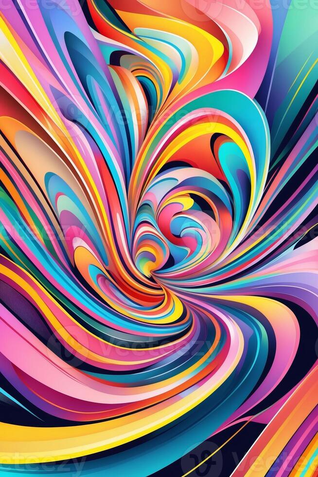 Colorful abstract swirl design showcasing vibrant patterns and flowing shapes in a dynamic arrangement photo