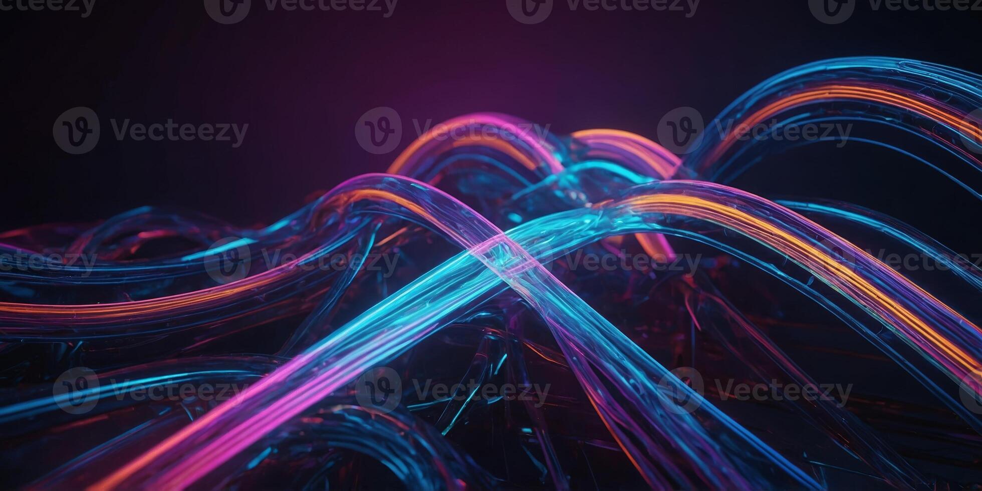 Colorful light waves create a dynamic visual display in an abstract digital environment during a virtual art showcase photo