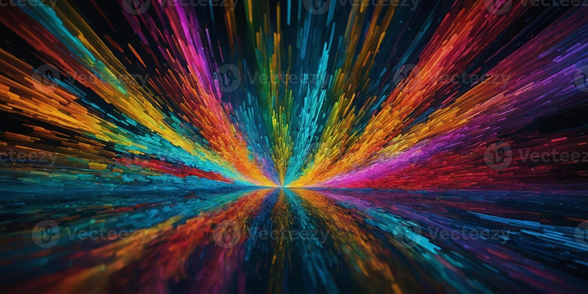 Colorful burst of light displayed against a dark background, creating an artistic explosion of hues and energy photo