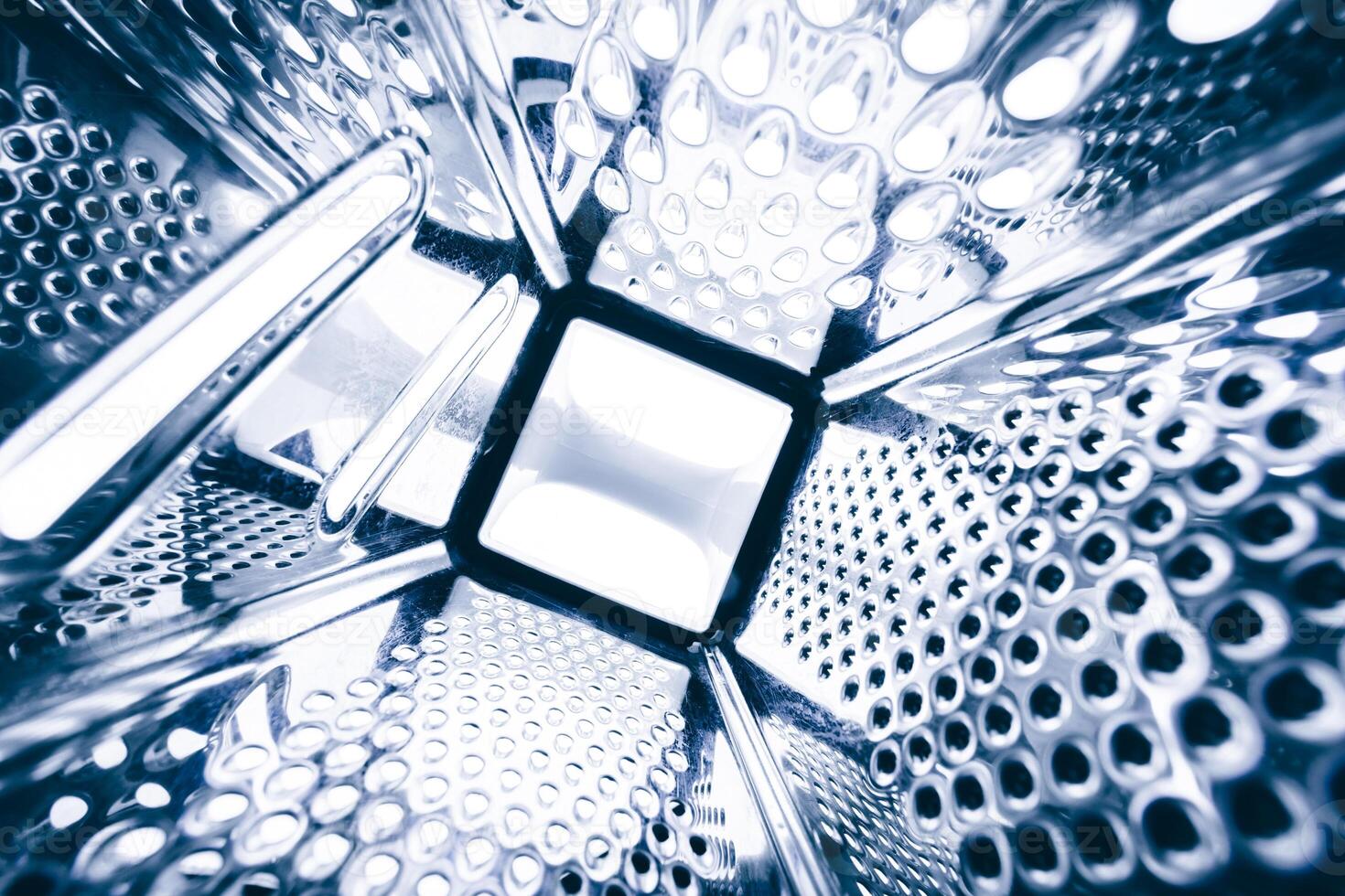 Close up of the interior of a square grater photo