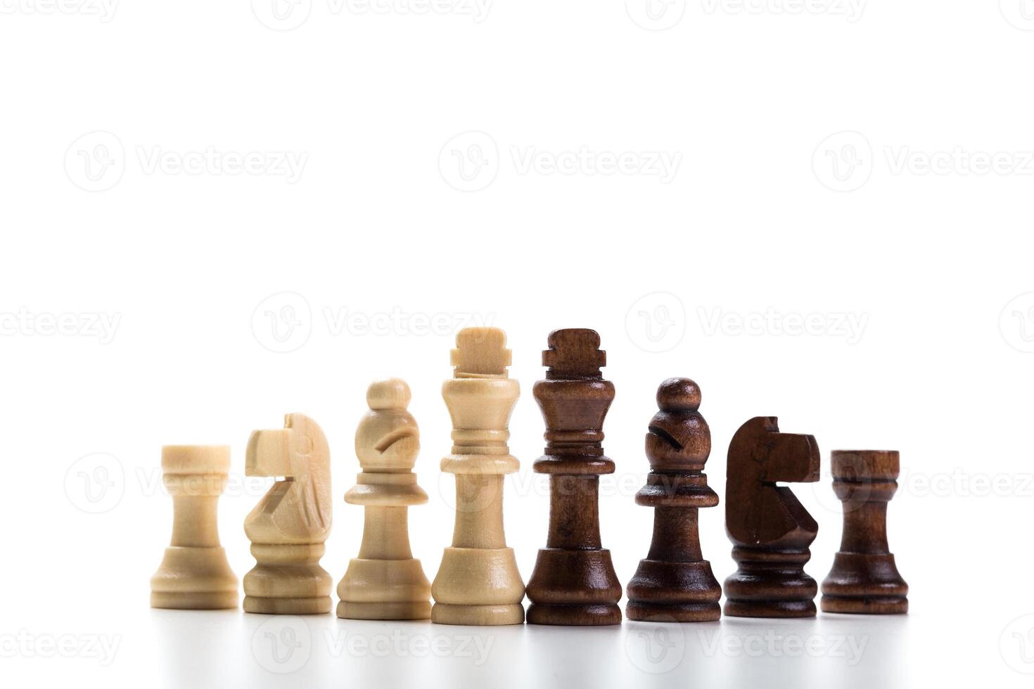 Chess game or chess pieces with white background photo