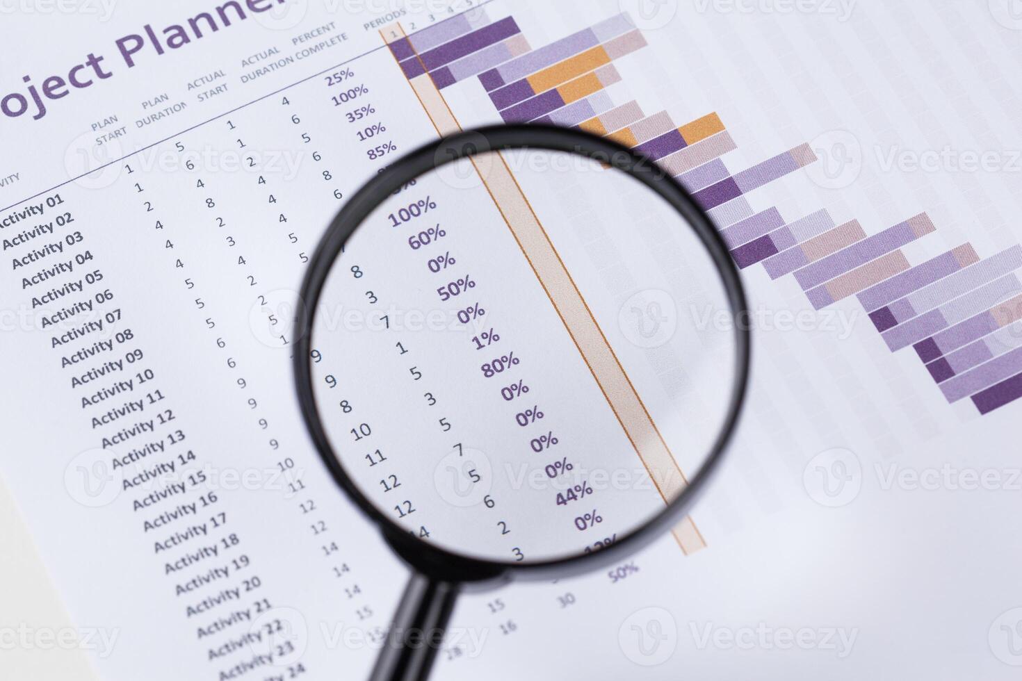 Magnifiers and documents. photo