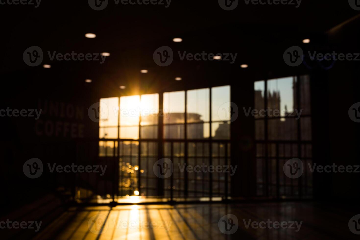 Horizontal vivid cafe bokeh background photo
