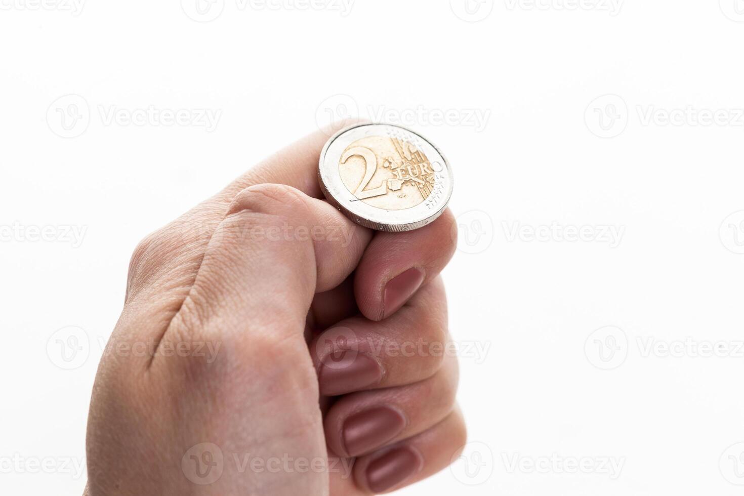 Tossing Euro coin, heads or tails you decide photo