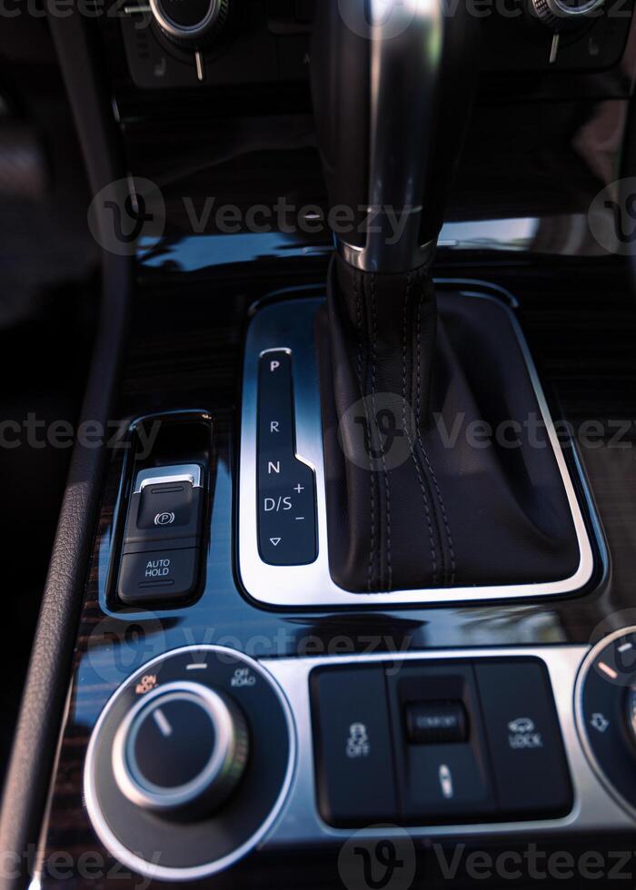 Automatic transmission gear shift in car photo