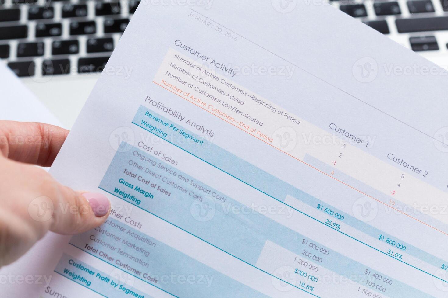 Business charts and graphs close up photo
