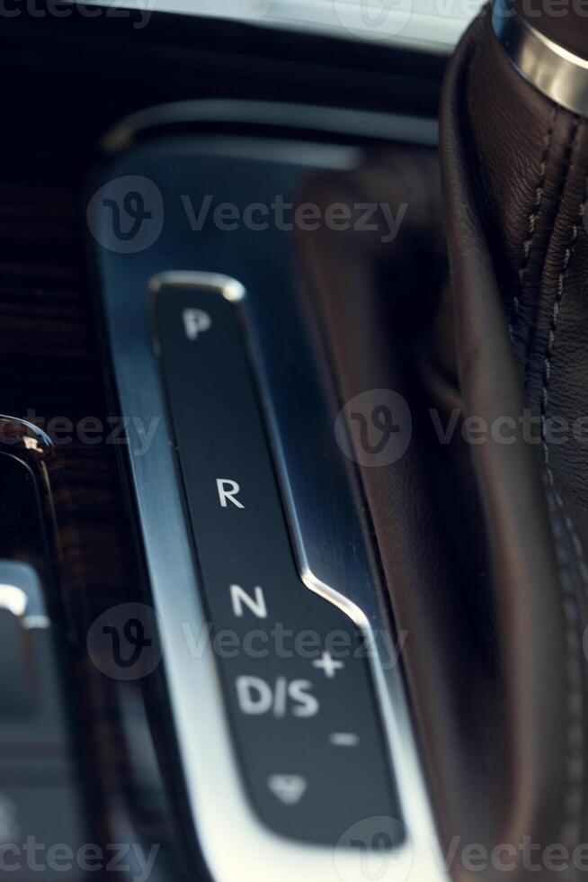Automatic transmission gear shift in car photo