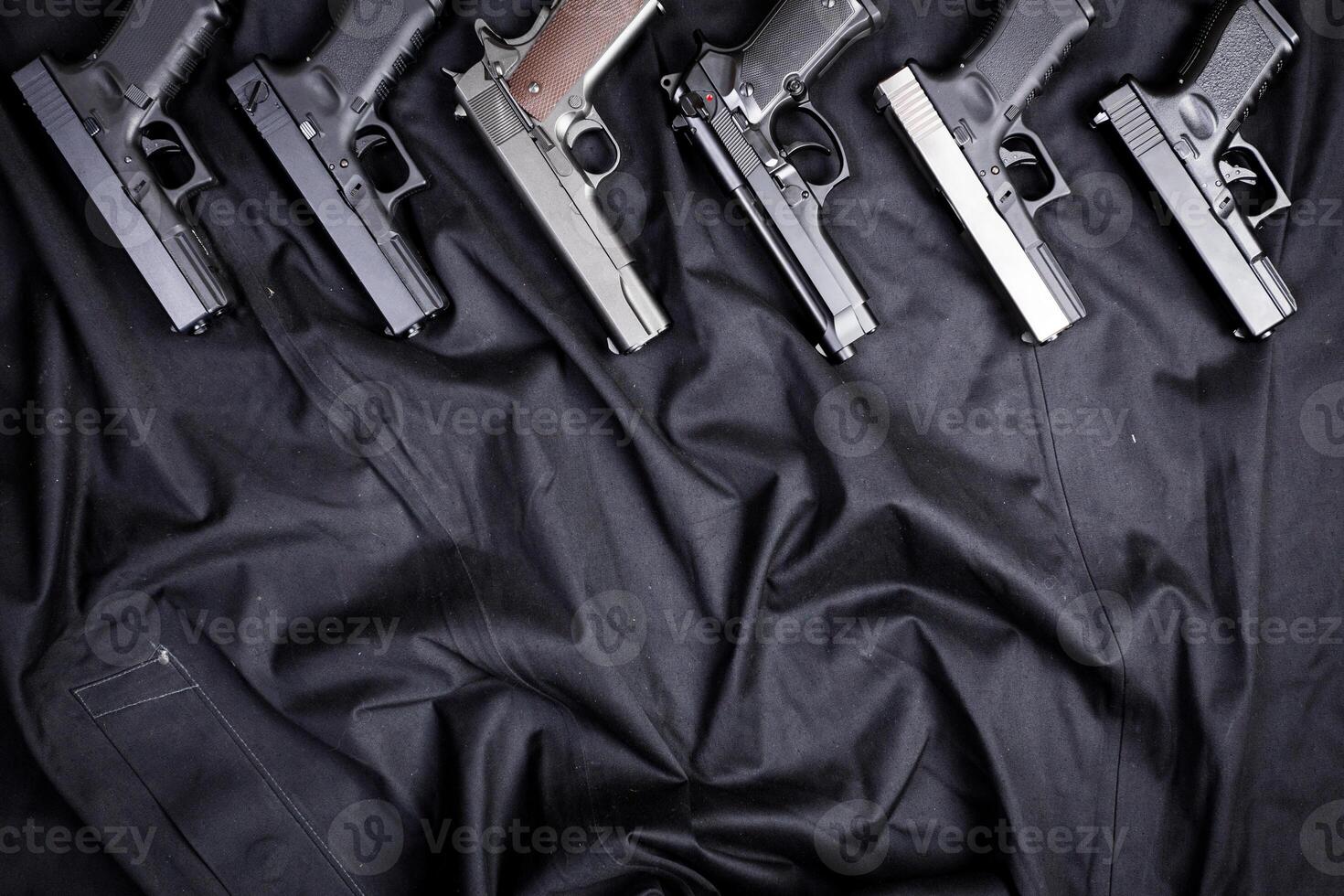 Terrorism concept. Handguns.Close up. photo