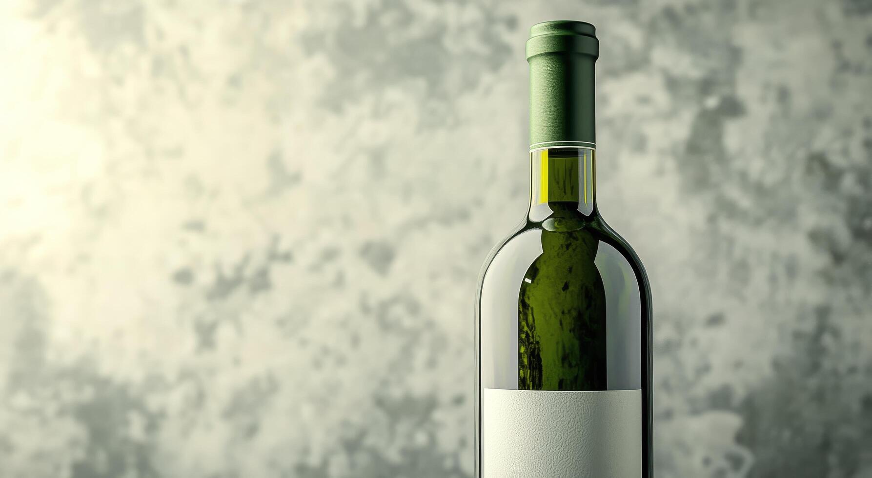 A bottle of wine sitting on a table photo