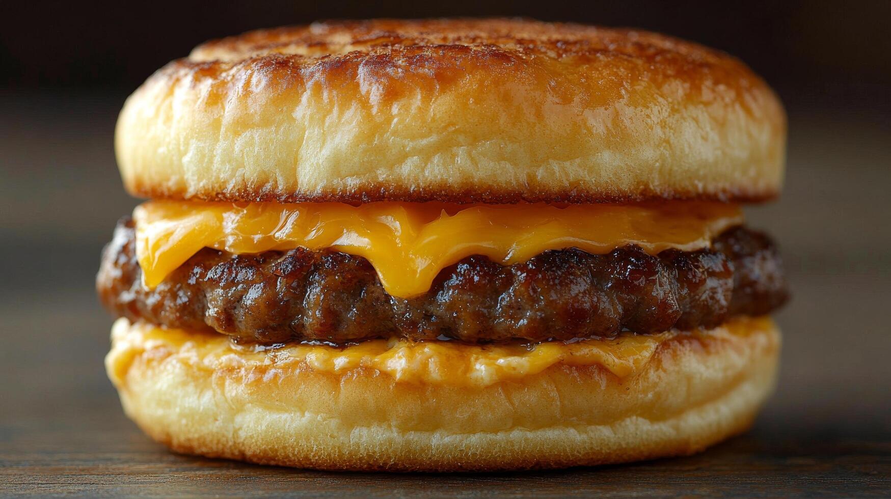 A hamburger with cheese and bacon on top photo