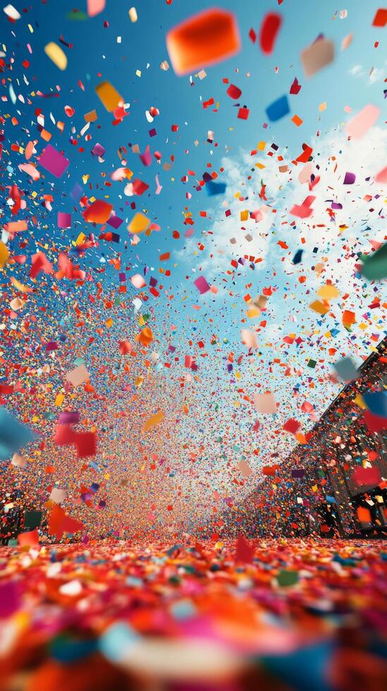 Confetti falling from the sky photo