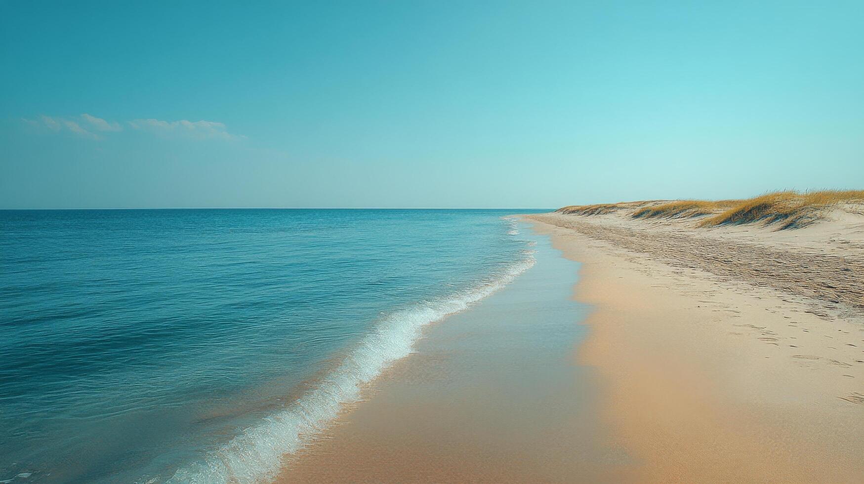 A beach with sand and water photo