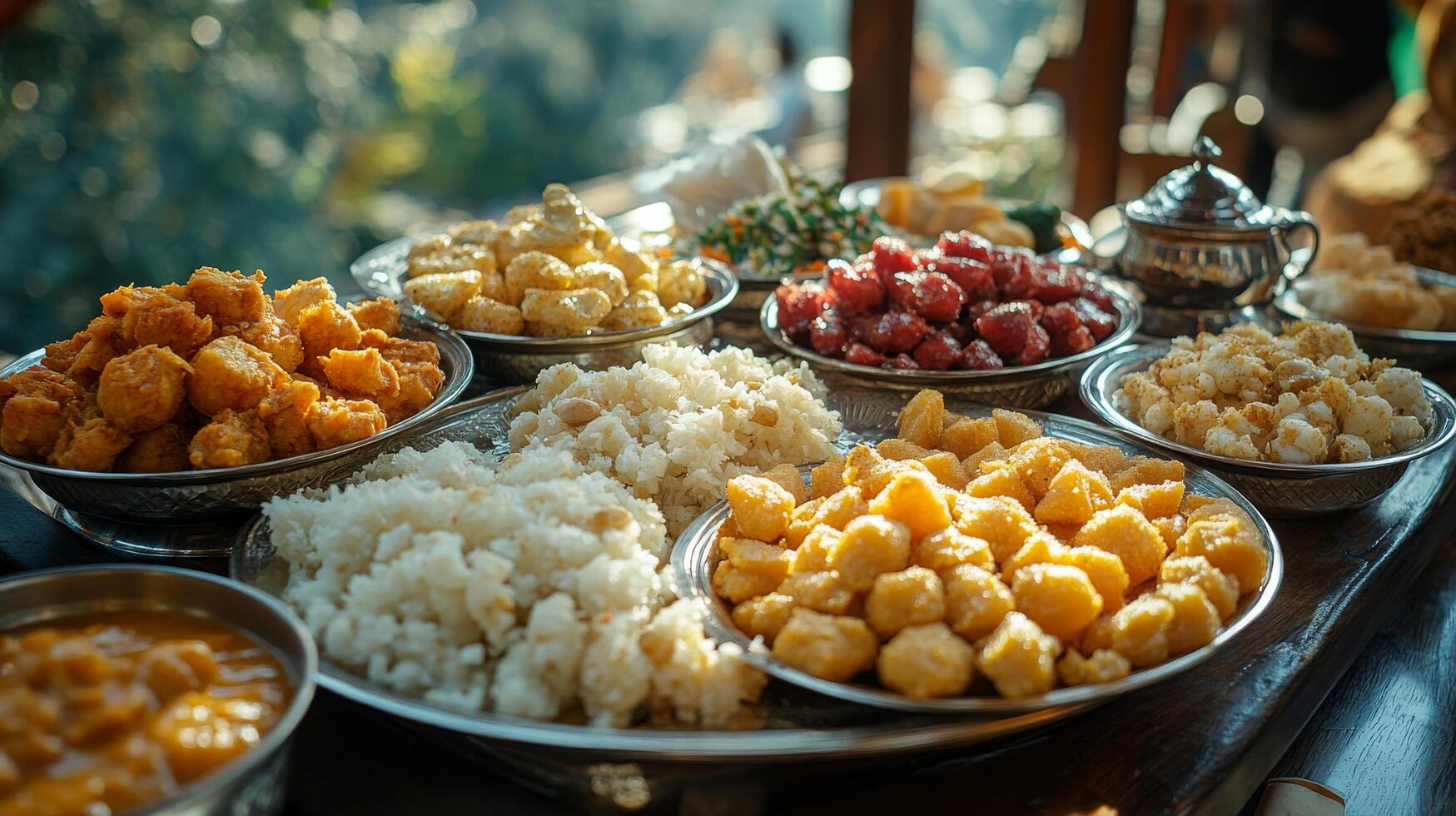 A table with many different types of food photo