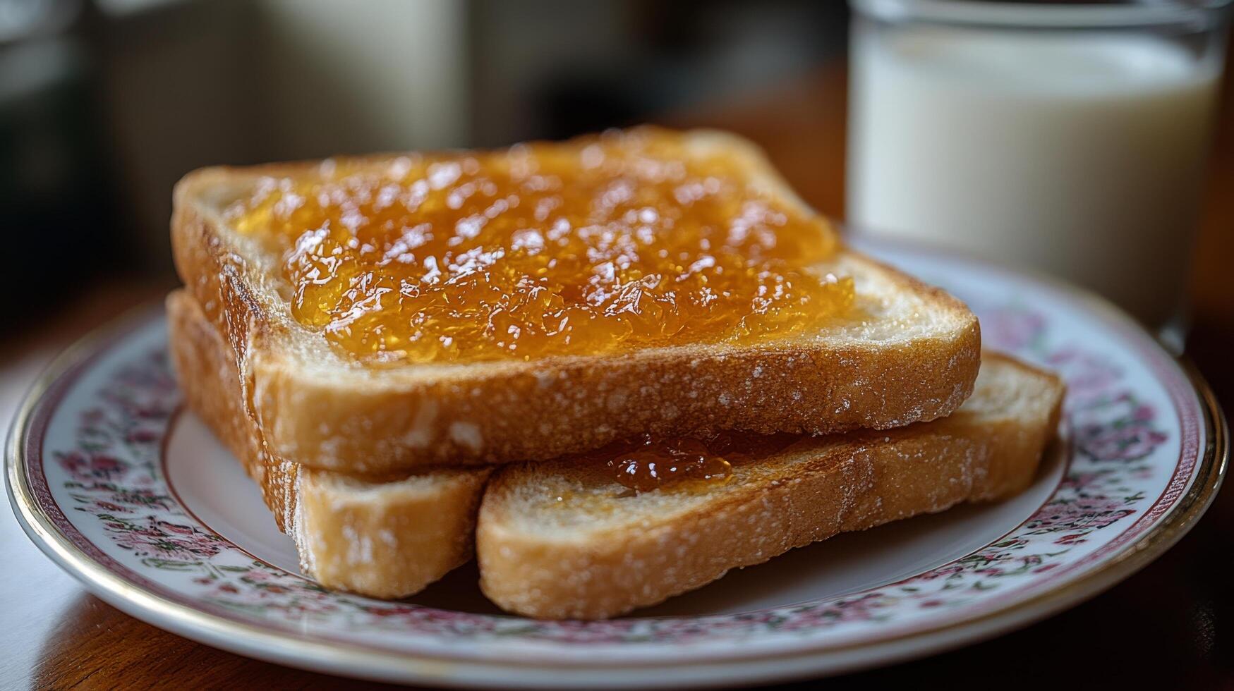 A plate with toast and jam photo
