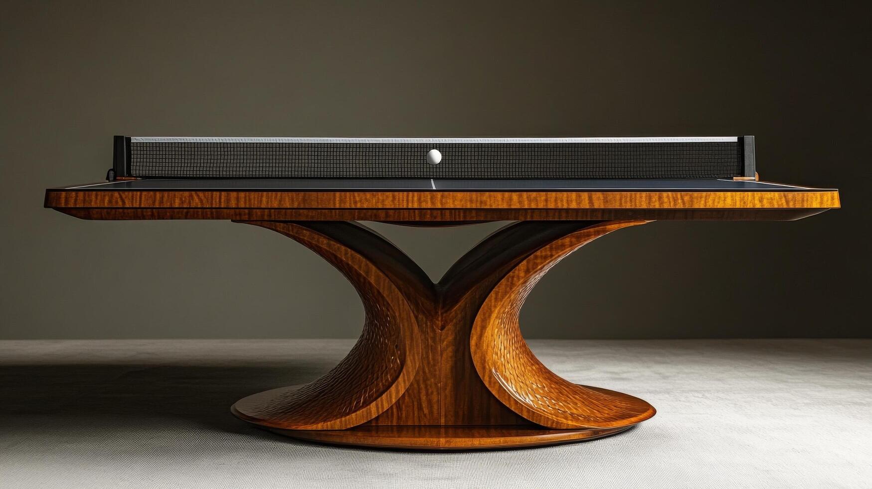 A ping pong table with a wooden base photo