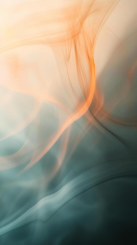 Abstract background with orange and blue waves photo