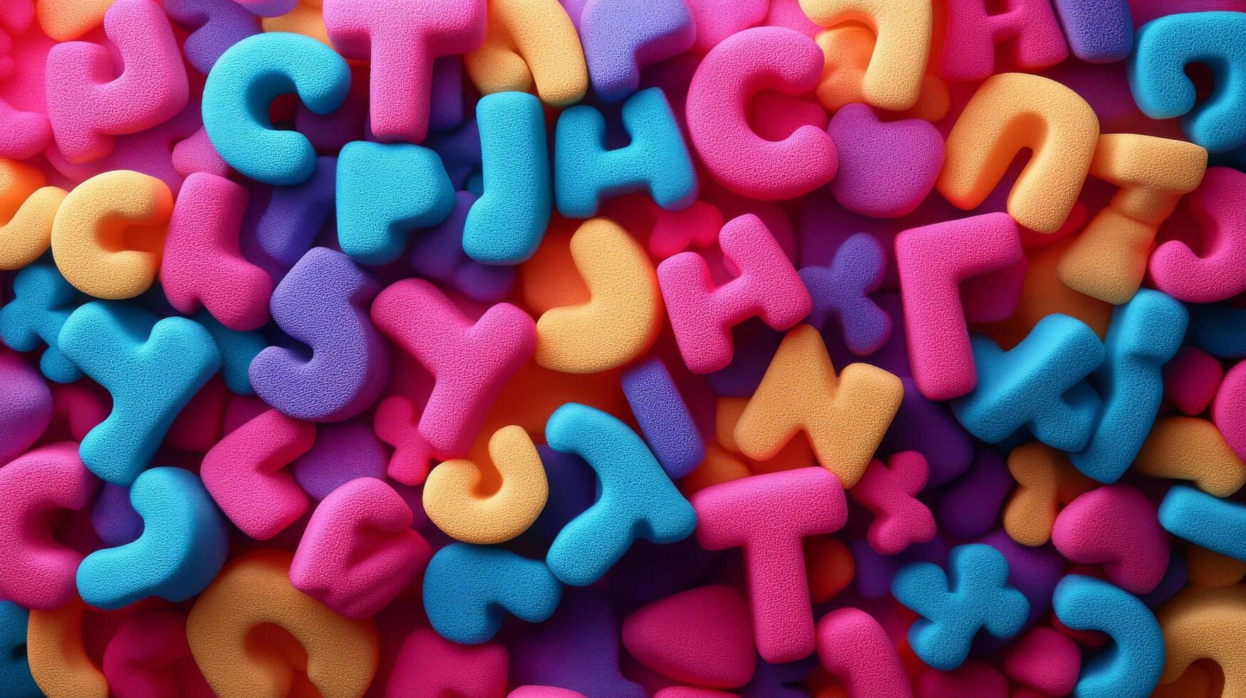 Alphabet background colorful alphabet letters 3d render photo