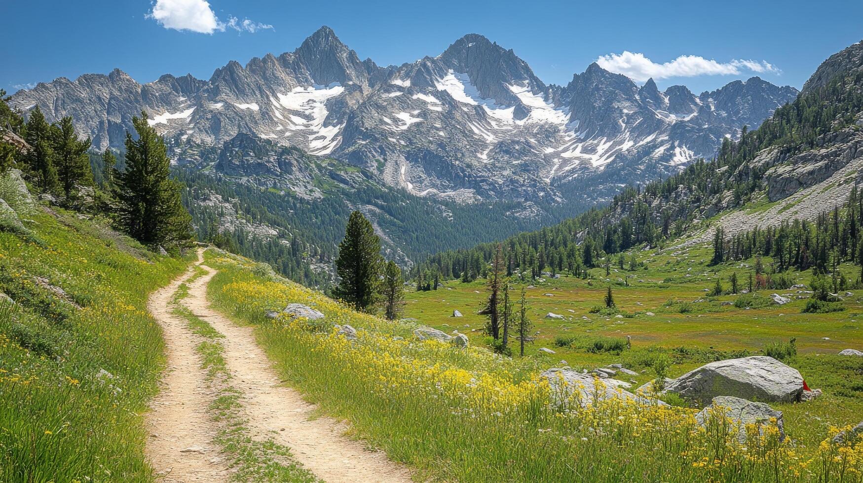 A dirt road in the mountains photo