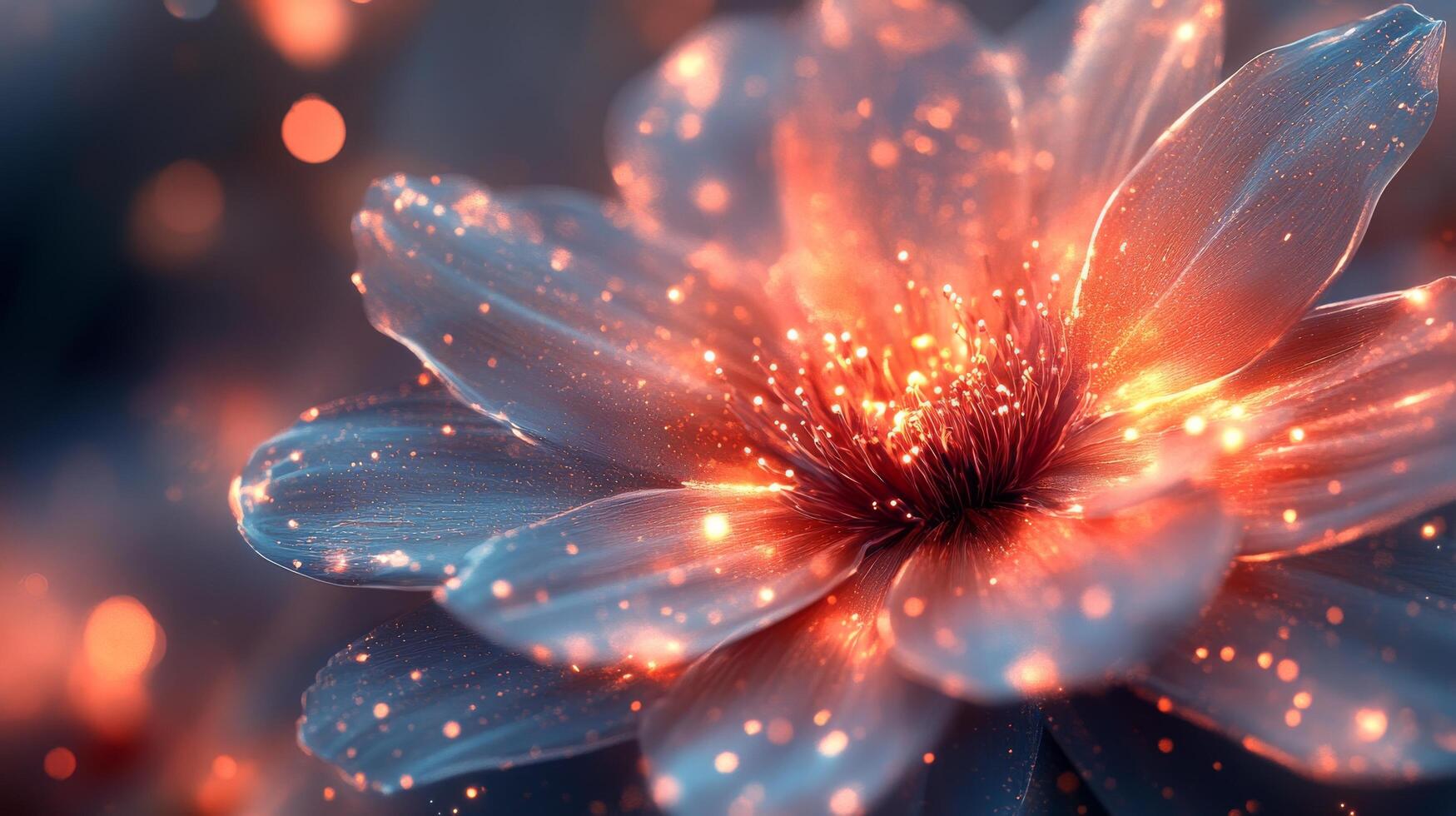 A flower with sparkles on it photo