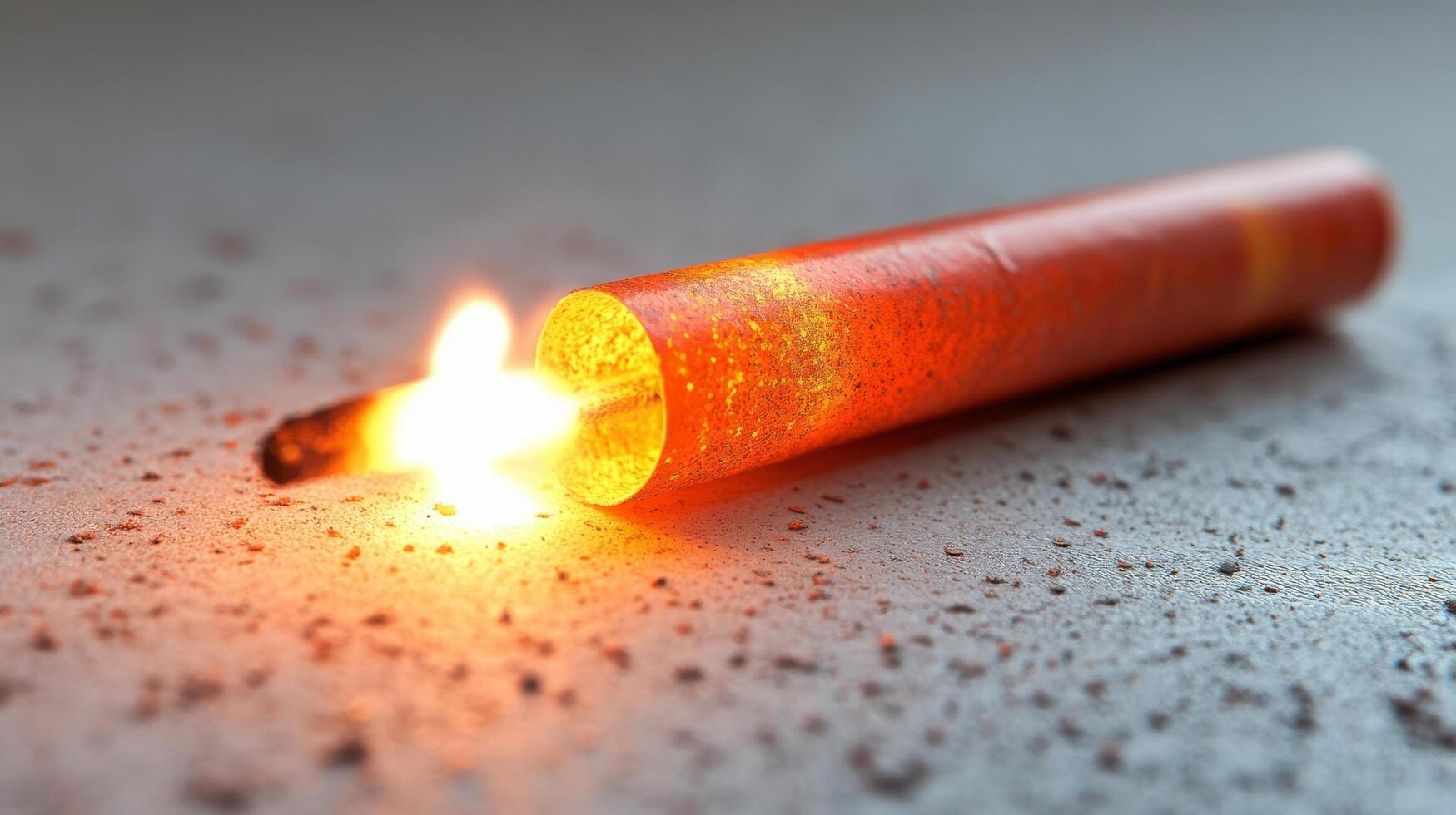 A lit match on a table photo