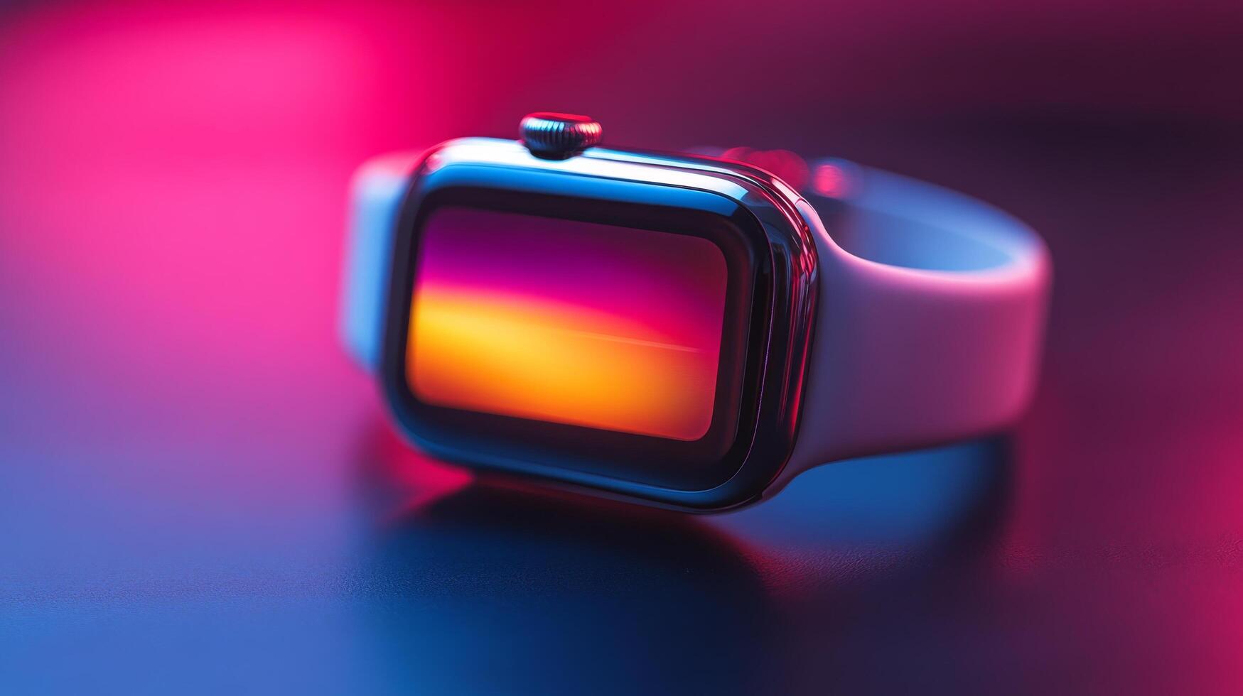 An apple watch with a colorful screen photo