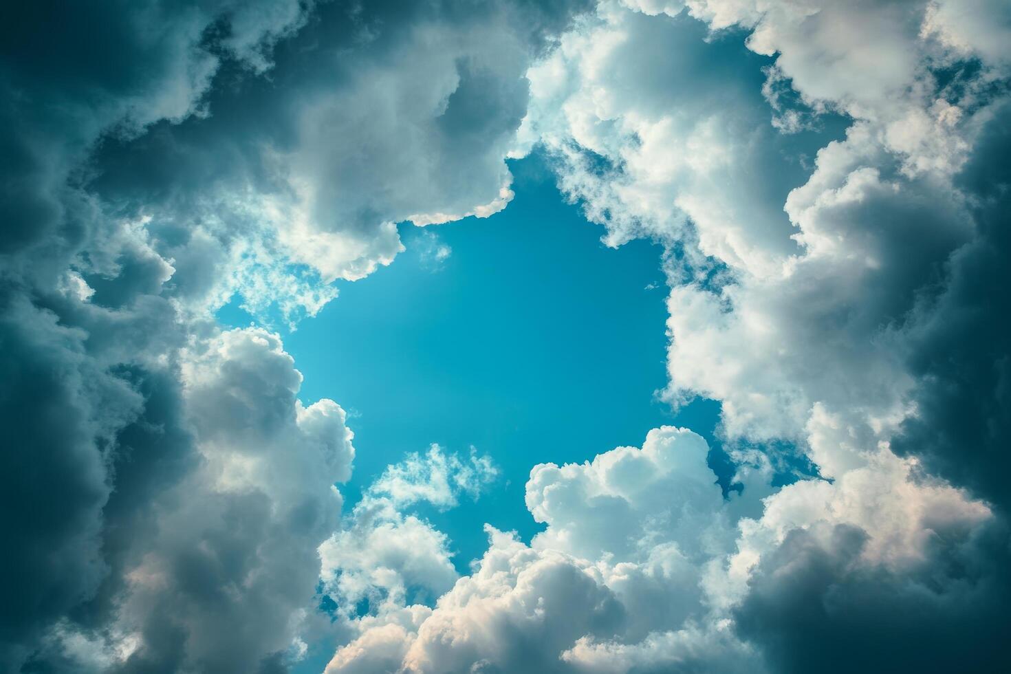 Clouds in the sky with blue sky background photo