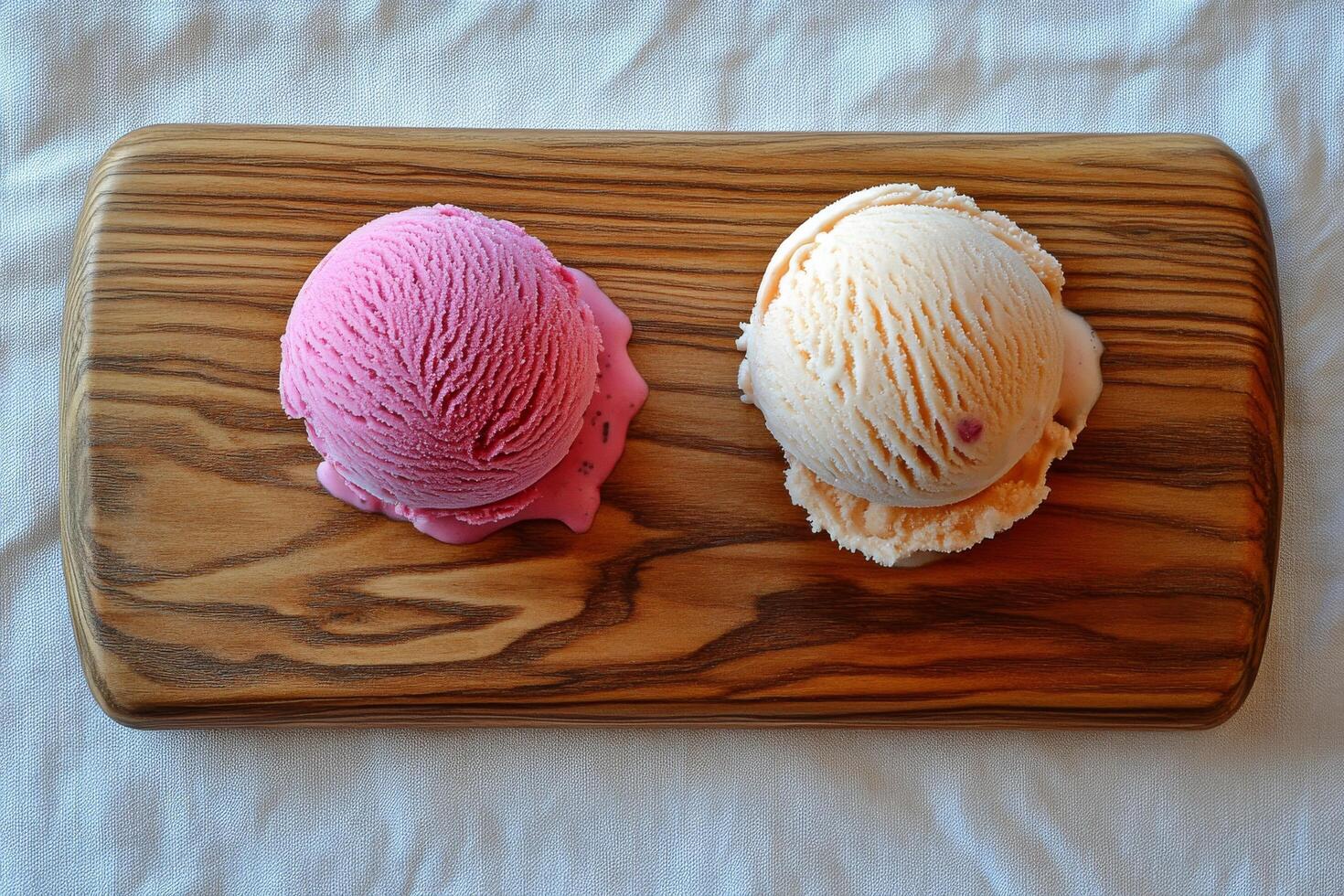 Two scoops of ice cream photo