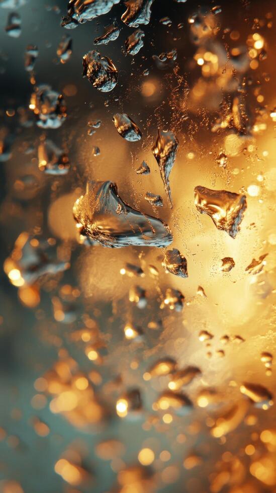 Water drops on the window of a car photo