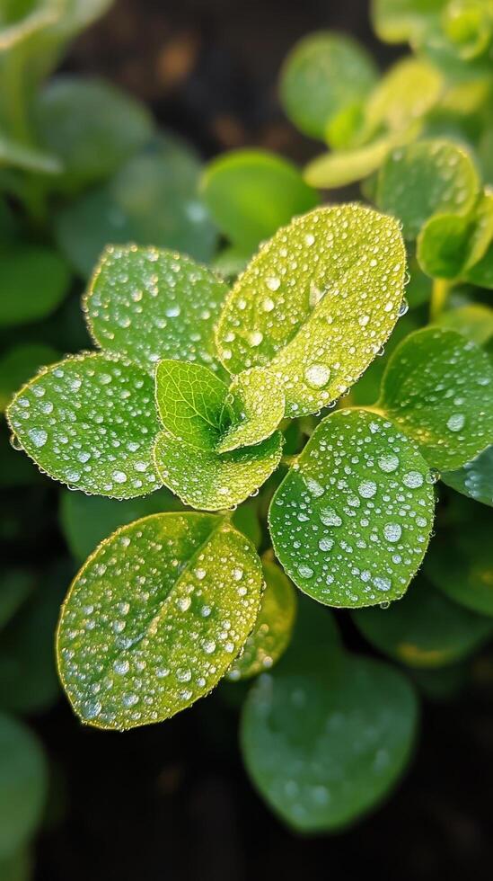 A plant with water droplets on it photo