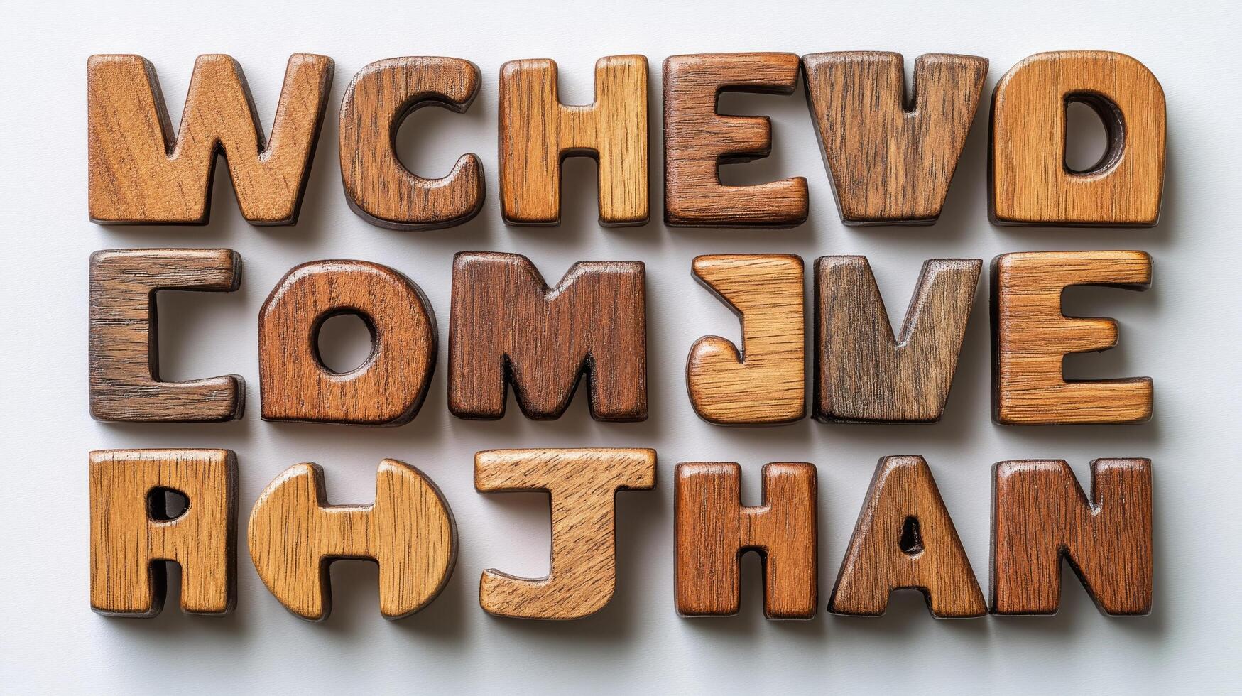 Wooden letters spelling the word wehde como vivir photo