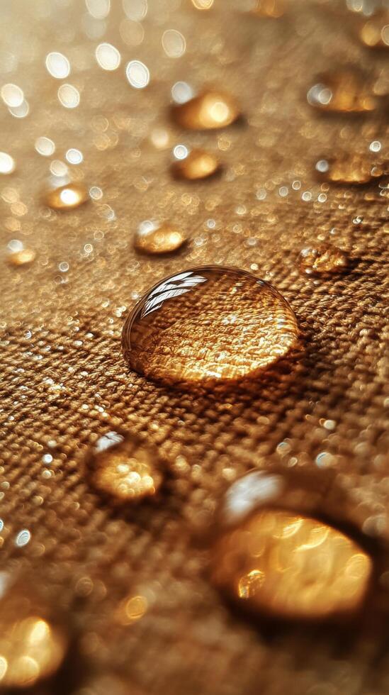 Water drops on a fabric background photo