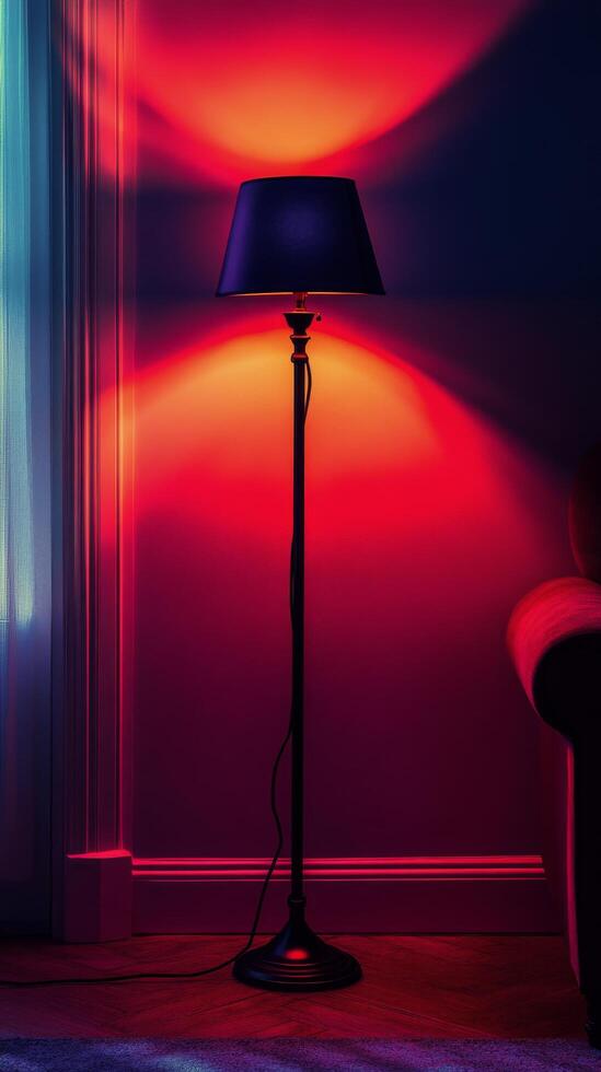 A lamp on a floor photo