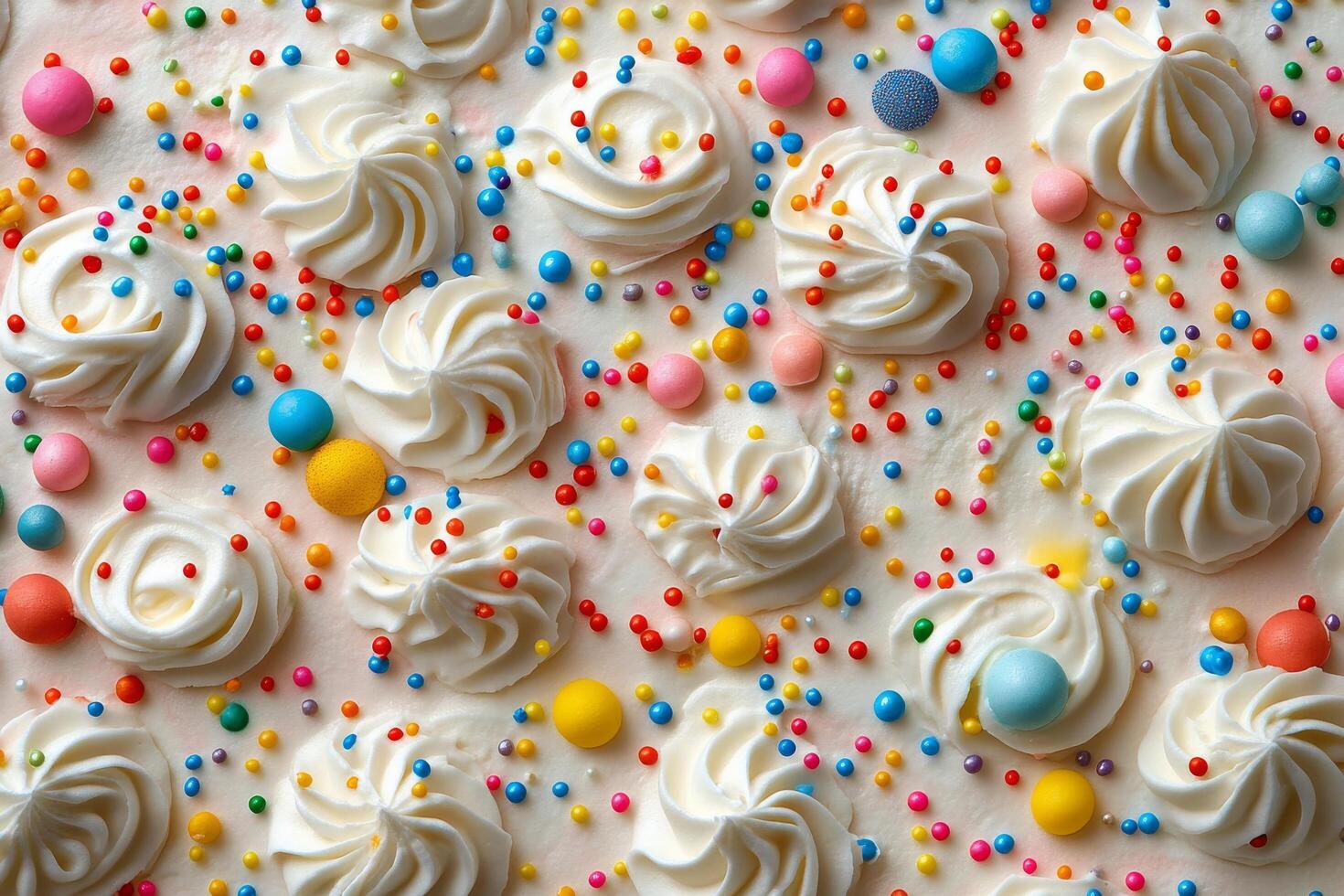 A cake with frosting and sprinkles on top photo