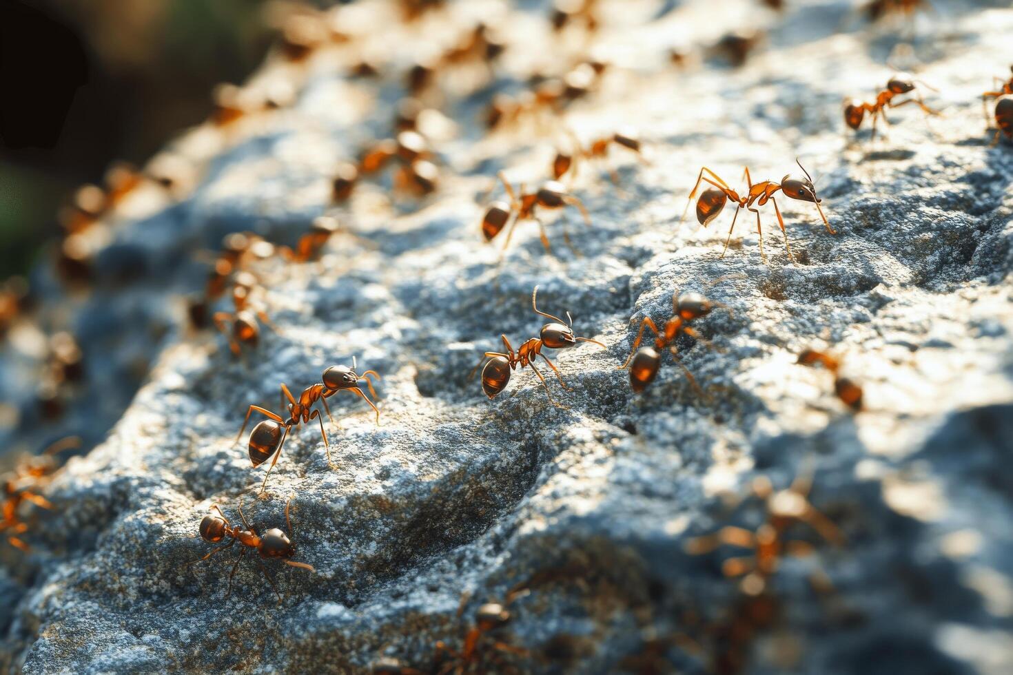 Ants on a rock photo