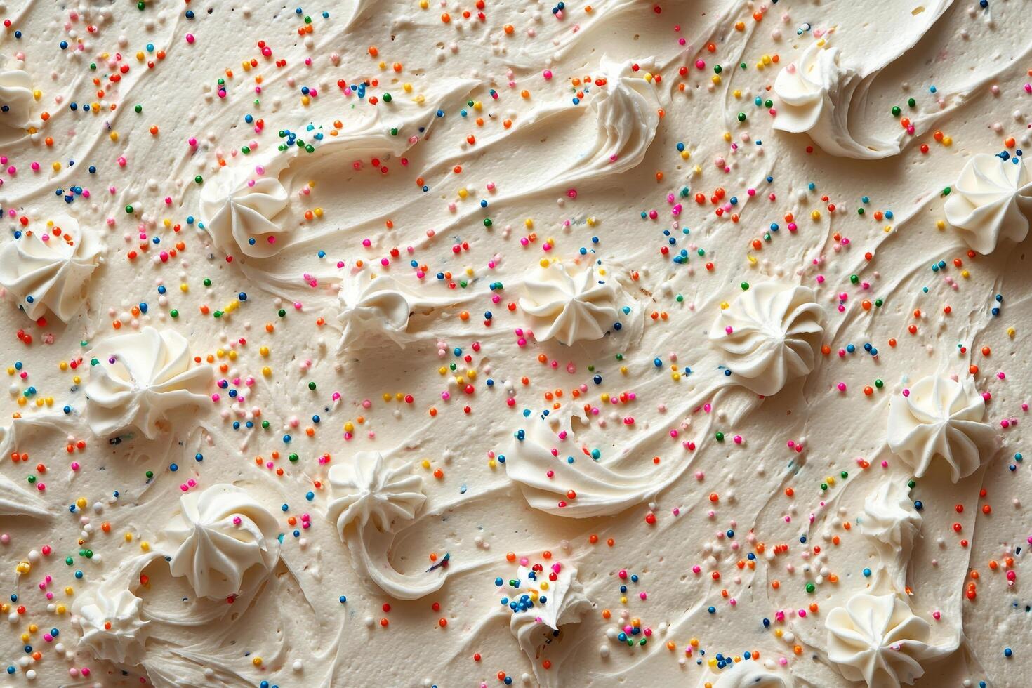 A cake with frosting and sprinkles on top photo