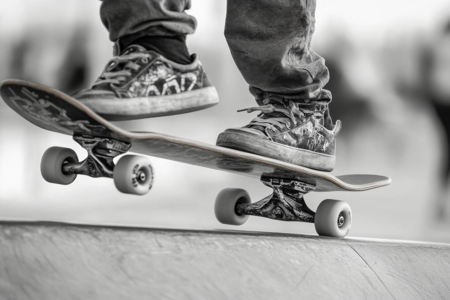 A person on a skateboard doing a trick photo