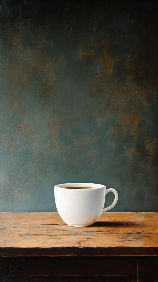 A coffee cup on a table photo