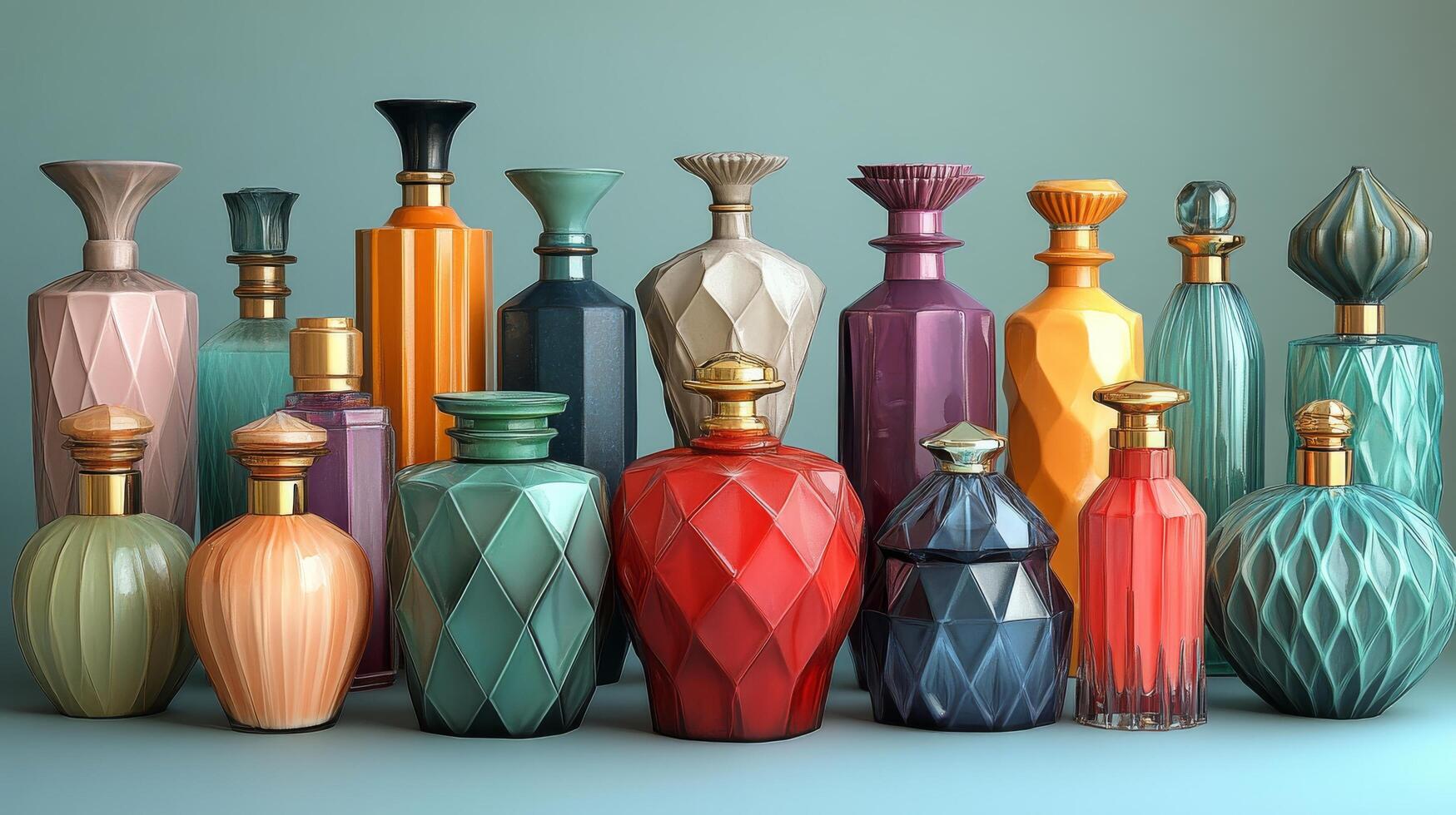 A collection of colorful vases photo