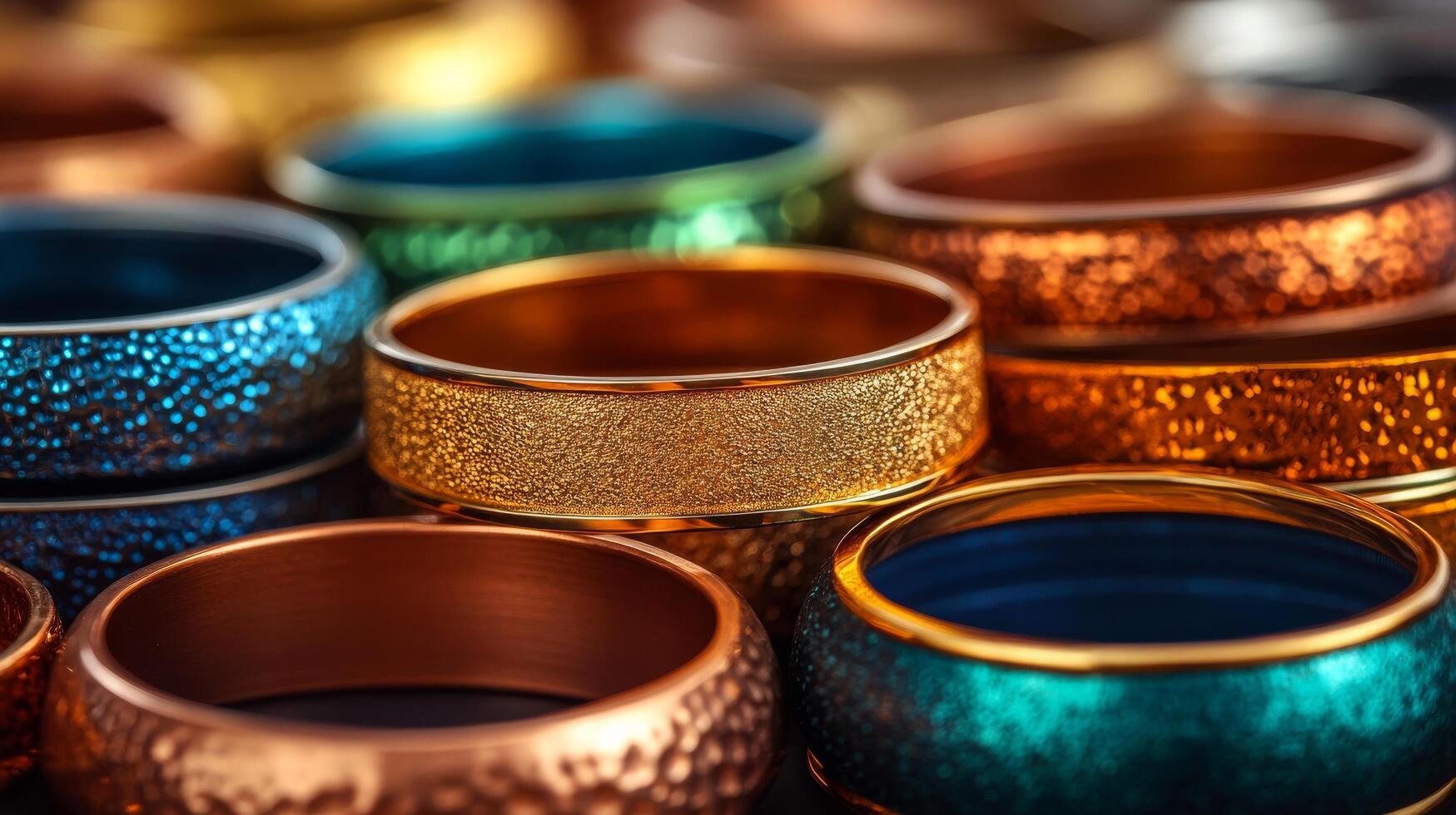 A pile of colorful rings on a table photo