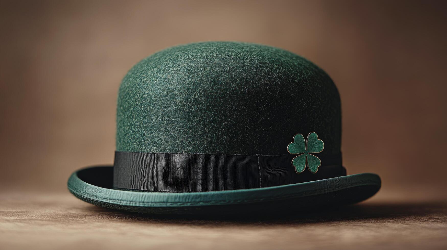 A green hat with a shamrock on it photo