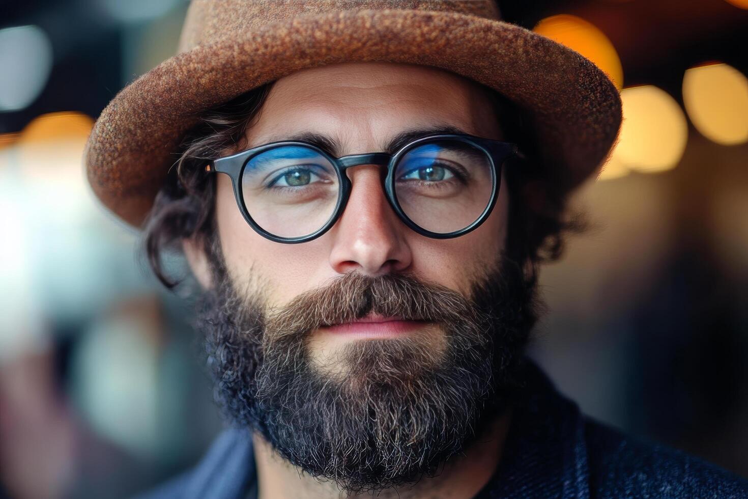 A man with a beard and glasses photo
