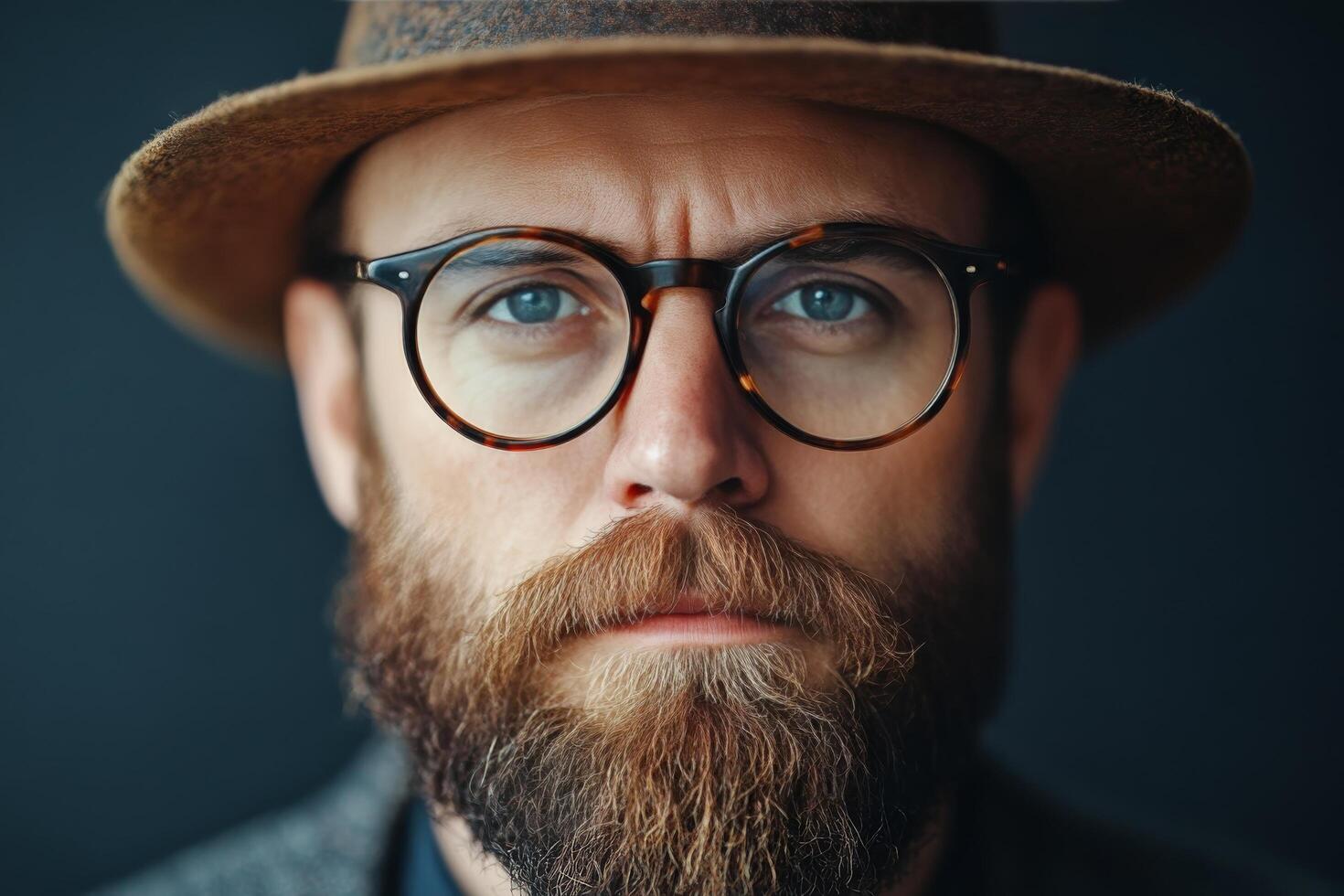 A man with glasses and a hat photo