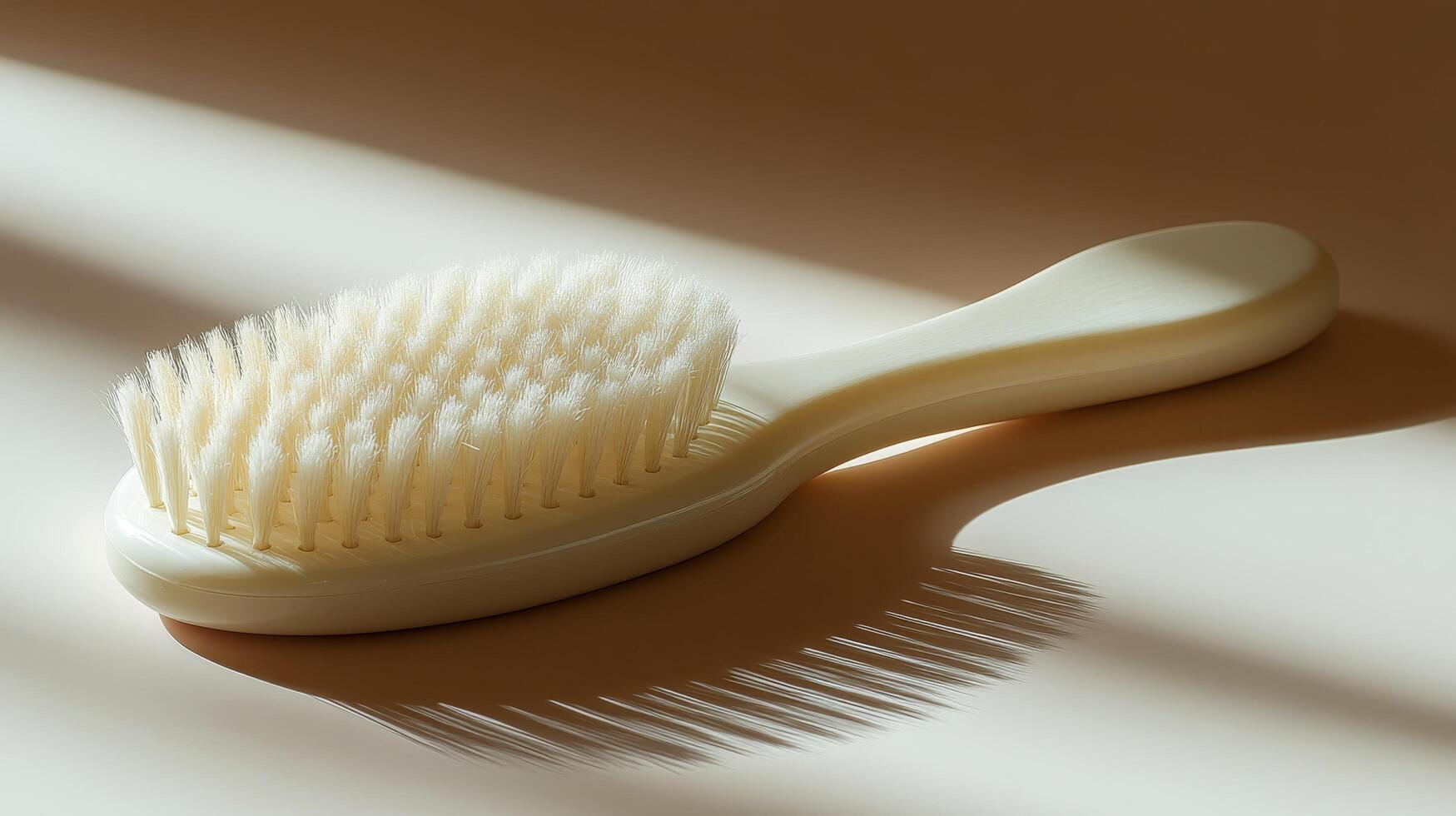 A white brush sitting on a table photo