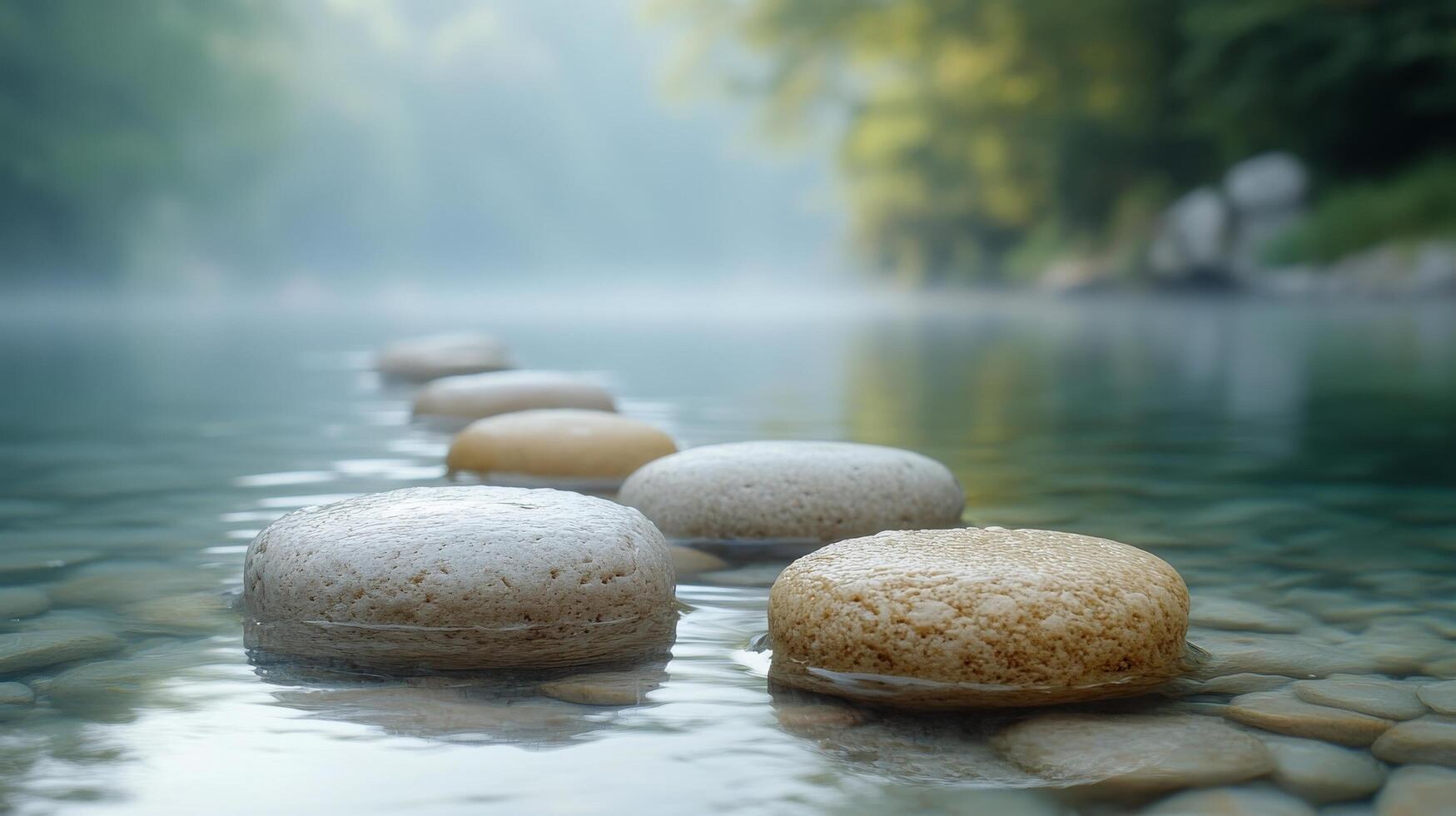 Stone steps in the water photo