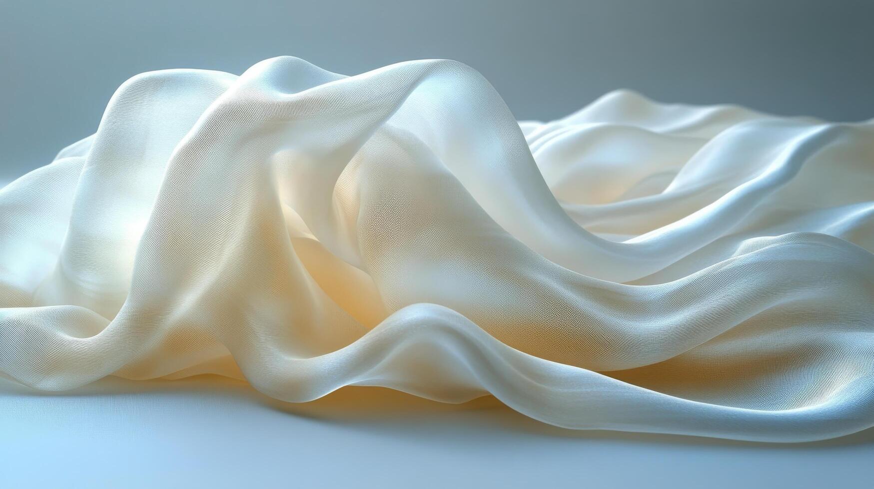 A white cloth with a wave pattern photo
