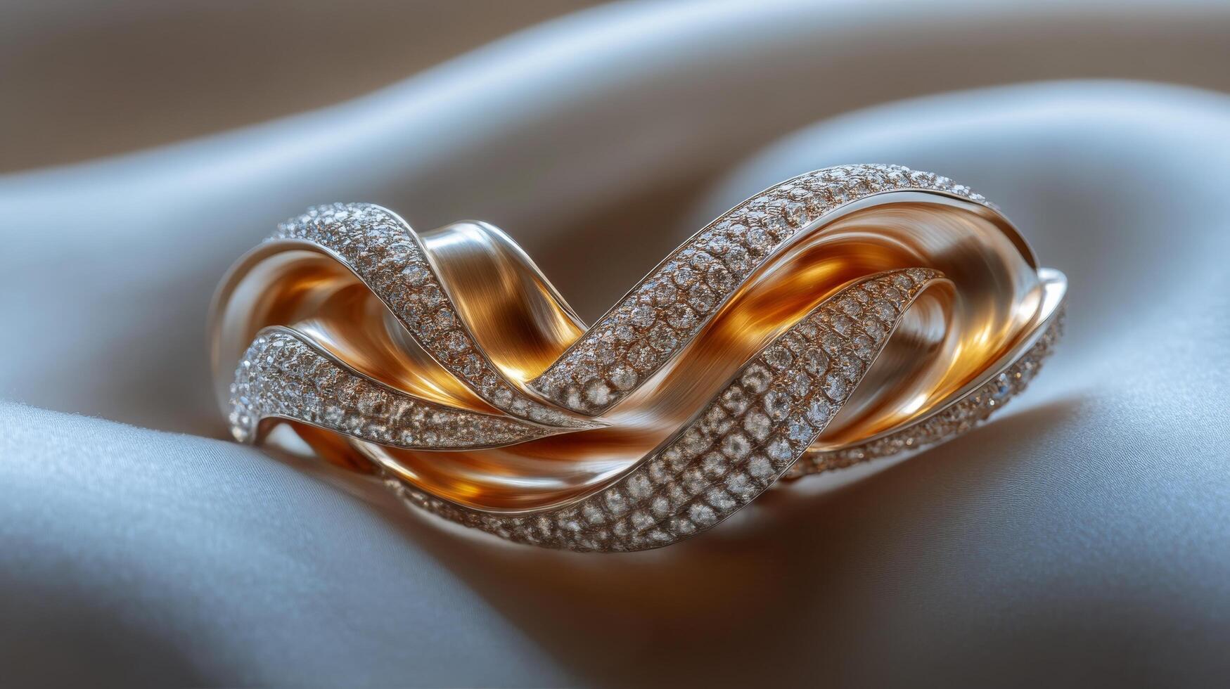 A gold ring with diamonds on it photo