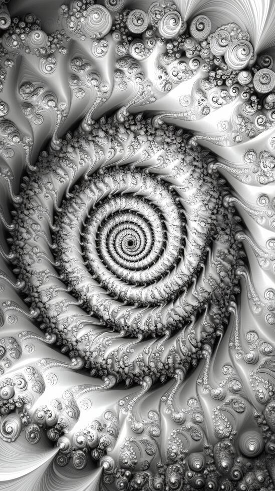 A spiral design in black and white photo